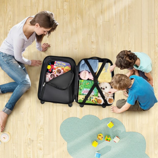 2-piece Carry-on Luggage Set With Spinner Wheels For Children Navy Image 7