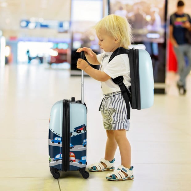 2-piece Carry-on Luggage Set With Spinner Wheels For Children Navy Image 2