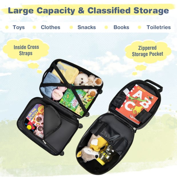 2-piece Carry-on Luggage Set With Spinner Wheels For Children Navy Image 9