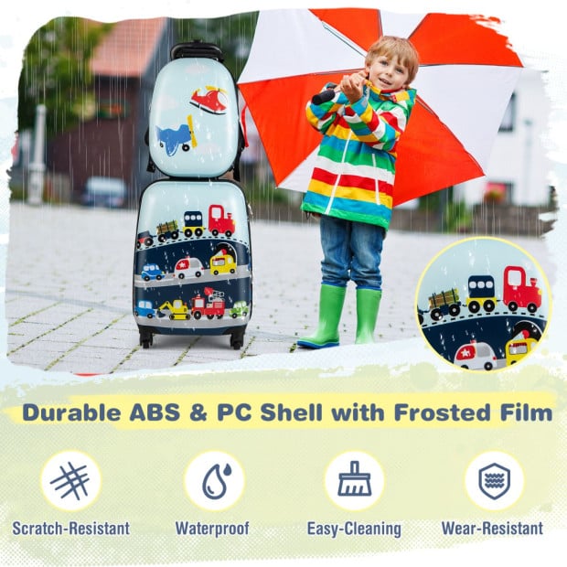 2-piece Carry-on Luggage Set With Spinner Wheels For Children Navy Image 10