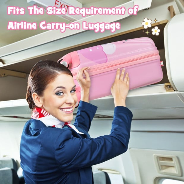 Hardside Rolling Suitcase w/ Spinner Wheels & Retractable Handle Pink Image 6