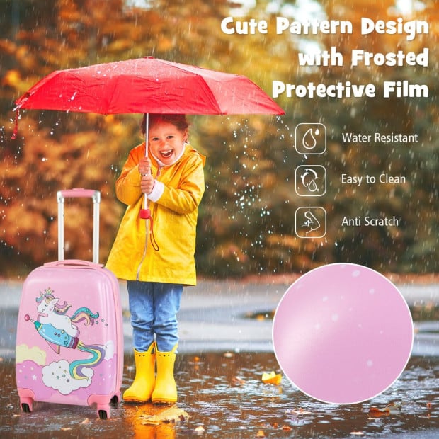 Hardside Rolling Suitcase w/ Spinner Wheels & Retractable Handle Pink Image 7
