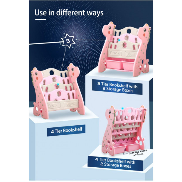 Bo Peep 4 In 1 Pink Kids Bookshelf Image 2