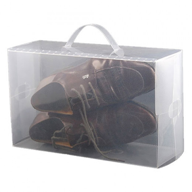 10 Clear plastic boot storage boxes