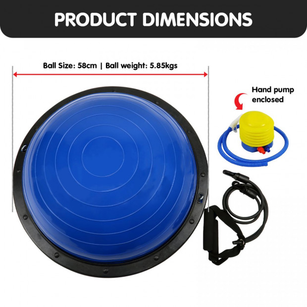 Powertrain Fitness Yoga Ball Home Gym Workout Balance Trainer - Blue Image 7