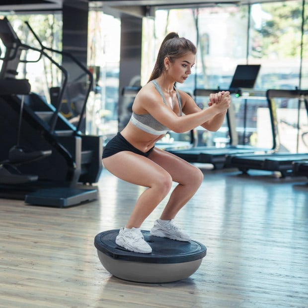 Powertrain Fitness Yoga Ball Home Gym Workout Balance Trainer - Grey Image 9