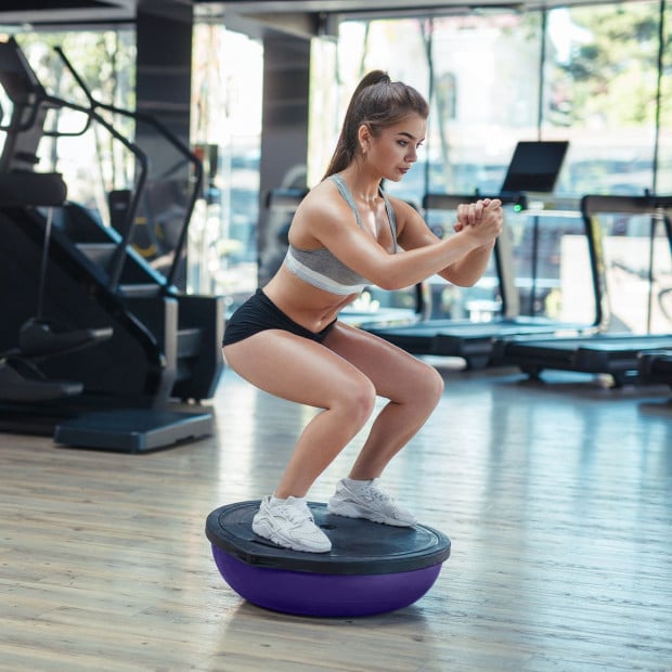 Powertrain Fitness Yoga Ball Home Gym Workout Balance Trainer - Purple Image 3