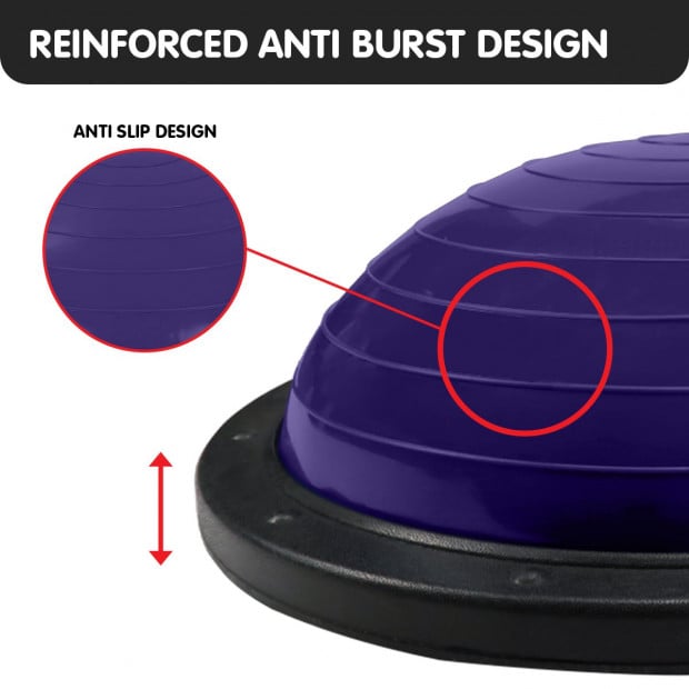 Powertrain Fitness Yoga Ball Home Gym Workout Balance Trainer - Purple Image 9