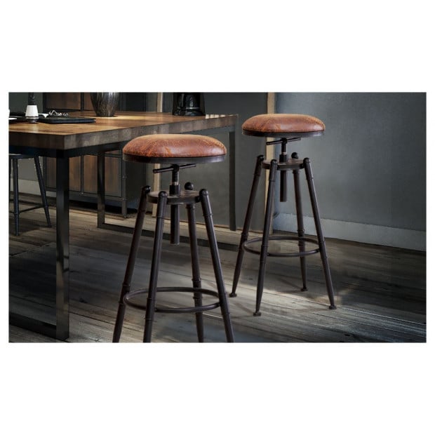 4x Rustic Bar Stool Kitchen Stool Barstool Swivel