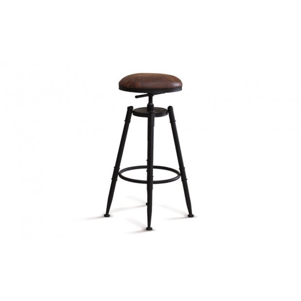 4x Rustic Bar Stool Kitchen Stool Barstool Swivel Image 3