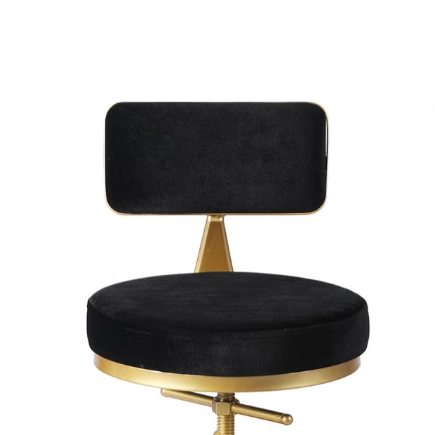 Bar Stools Kitchen Stool Chair Swivel Velvet Padded Seat Black Image 5