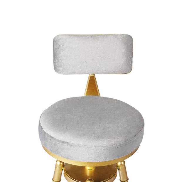 Bar Stools Kitchen Stool Chair Swivel Velvet Padded Seat Grey Image 5