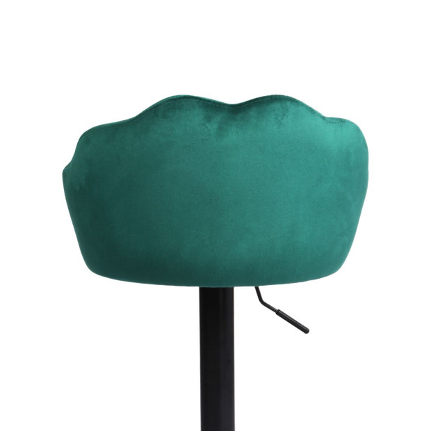 2x Bar Stools Kitchen Gas Lift Chair Swivel Velvet Green Image 4