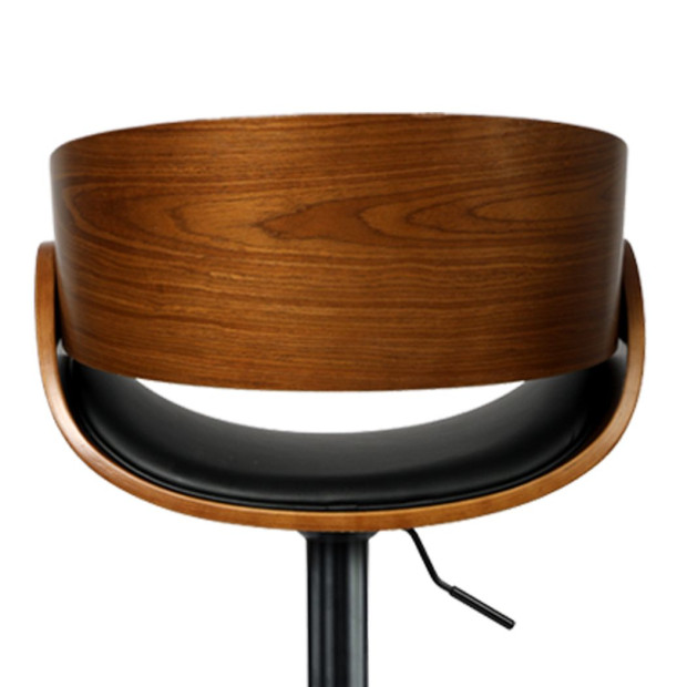 1x Bar Stools Kitchen Gas Lift Wooden Beech Chair Swivel Image 4