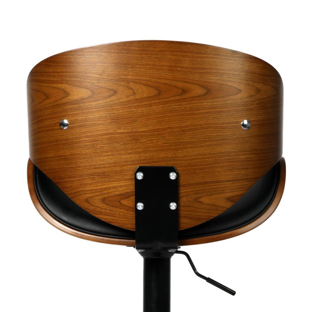 1x Bar Stools Kitchen Gas Lift Wooden Beech Chair Swivel Image 4
