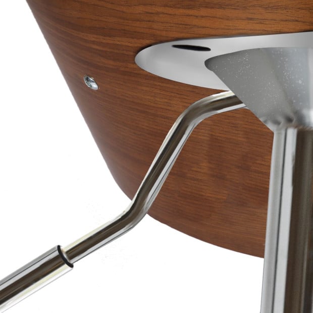 1x Kitchen Bar Stools Gas Lift Wooden Beech Metal Black Image 6