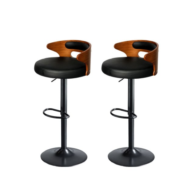 1x Bar Stools Kitchen Gas Lift Beech Stool Chair Swivel