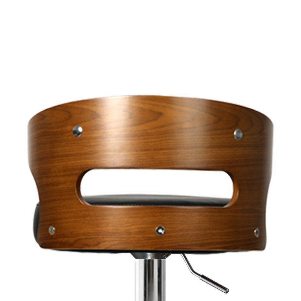 1x Kitchen Bar Stools Gas Lift Wooden Beech Stool Metal Black Image 4