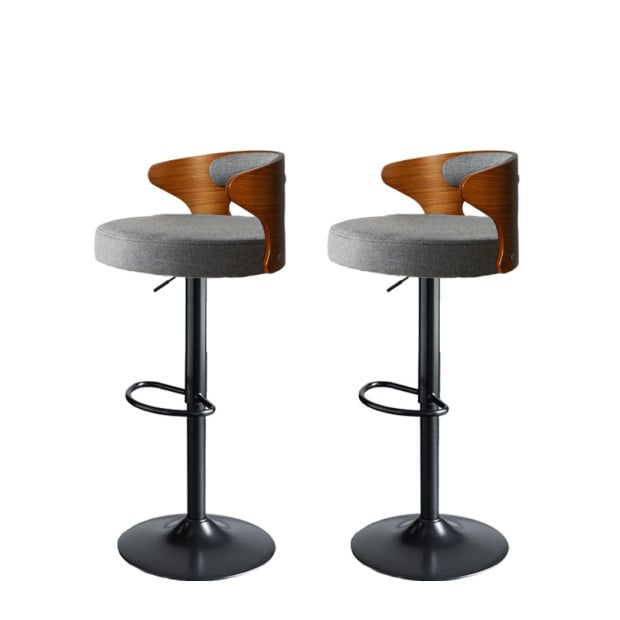 1x Bar Stools Kitchen Gas Lift Wooden Beech Chair Swivel