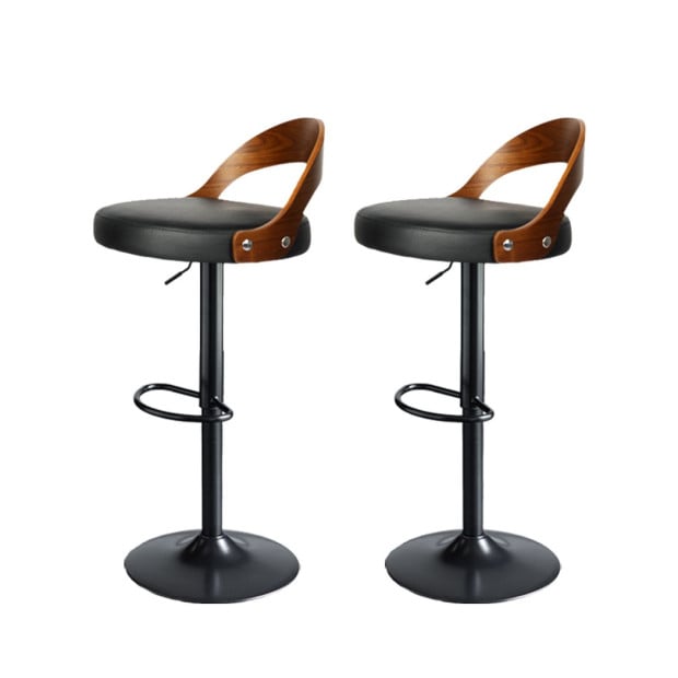 1x Bar Stools Kitchen Gas Lift Wooden Beech Stool Chair Swivel