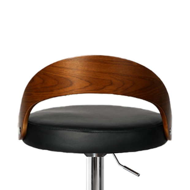 1x Kitchen Bar Stools Gas Lift Wooden Beech Stool Metal Black Image 4