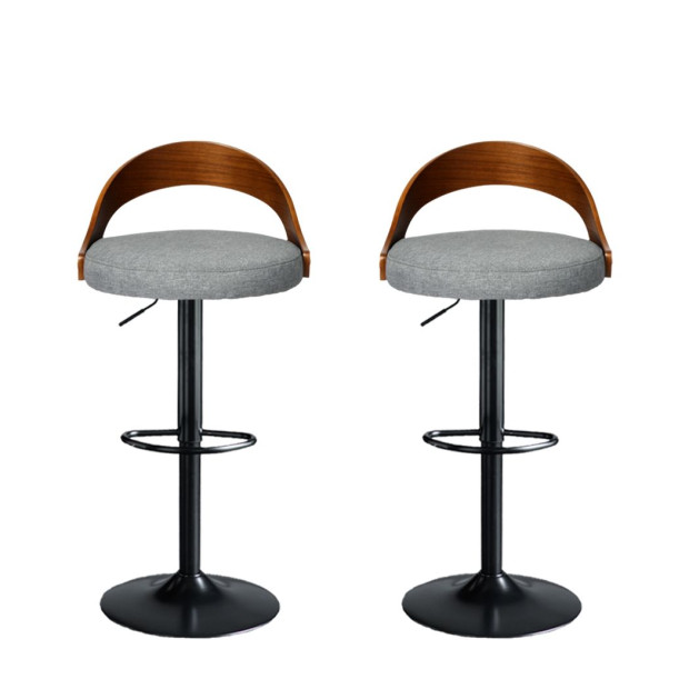 1x Bar Stools Kitchen Gas Lift Wooden Beech Stool Chair Swivel Image 2