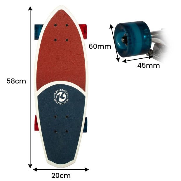 Kryptonics 23-inch Mini Fat Cruiser Board Skateboard - Liberty Blue Image 4