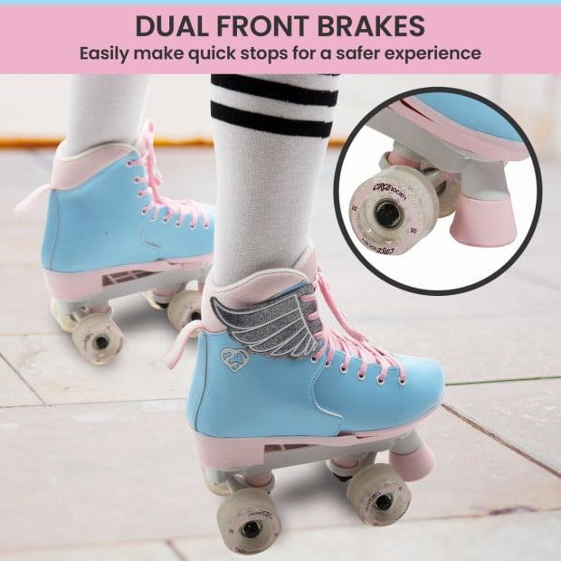 Circle Society Adjustable Kids Quad Roller Skates - Cotton Candy Image 8
