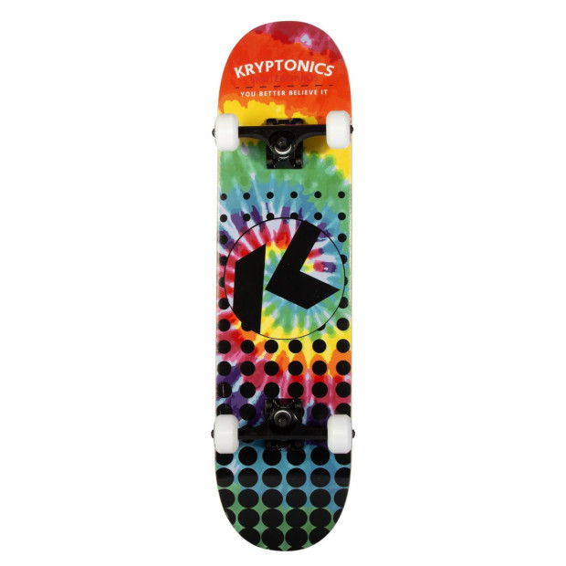 Kryptonics 31-inch Star Series Complete Skateboard Rainbow Dot Image 2