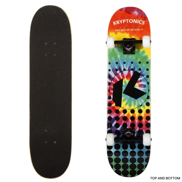 Kryptonics 31-inch Star Series Complete Skateboard Rainbow Dot Image 3