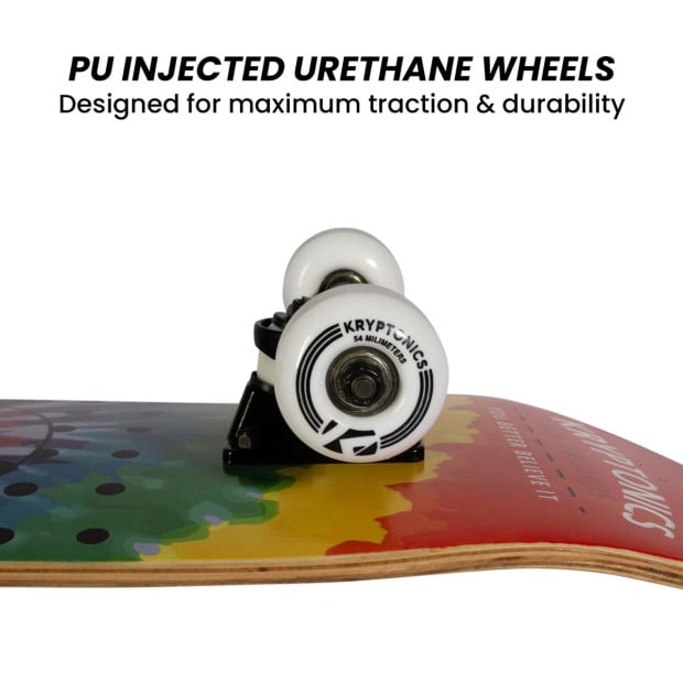 Kryptonics 31-inch Star Series Complete Skateboard Rainbow Dot Image 9