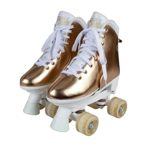 Circle Society Adjustable Quad Kids Roller Skates - Metallic Rose Gold Image 2