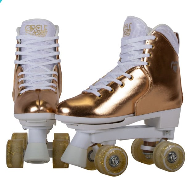 Circle Society Adjustable Quad Kids Roller Skates - Metallic Rose Gold Image 6