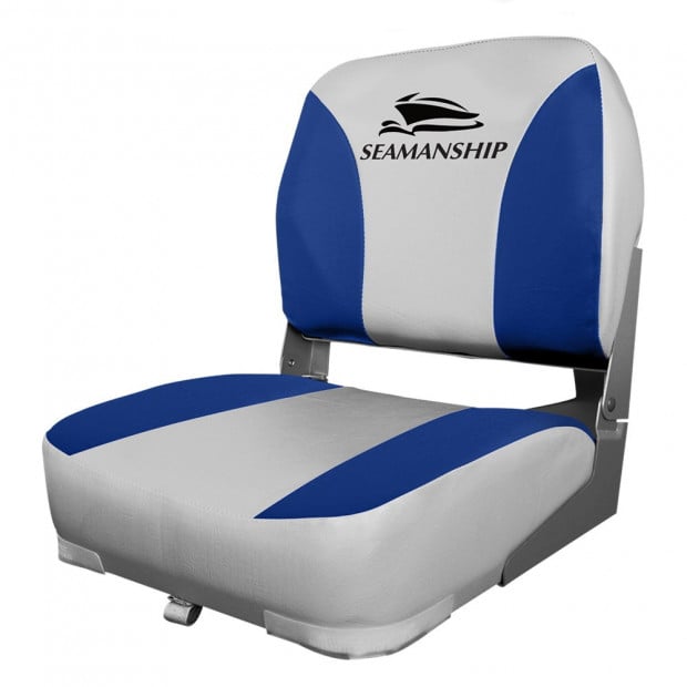 Set of 2 Swivel Folding Boat Seats - Grey & Blue Image 7