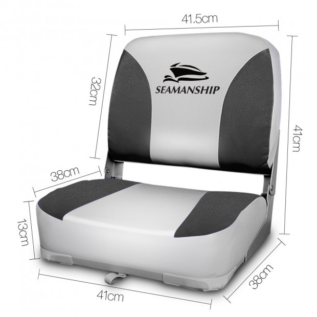 Set of 2 Swivel Folding Boat Seats - Grey Image 2