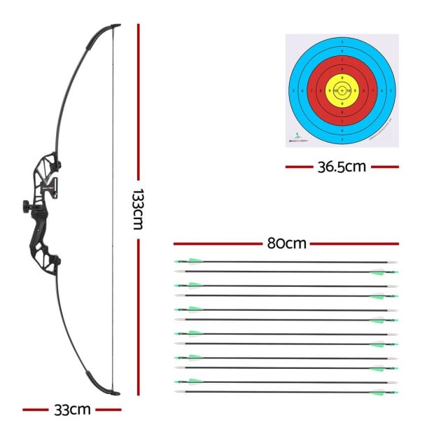 55lbs Bow Arrow Set Recurve Takedown Archery Hunting For Beginner Green Image 2