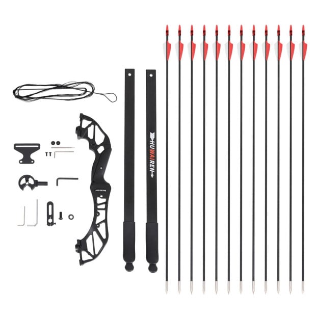 55lbs Bow Arrow Set Recurve Takedown Archery Hunting For Beginner Red Image 3