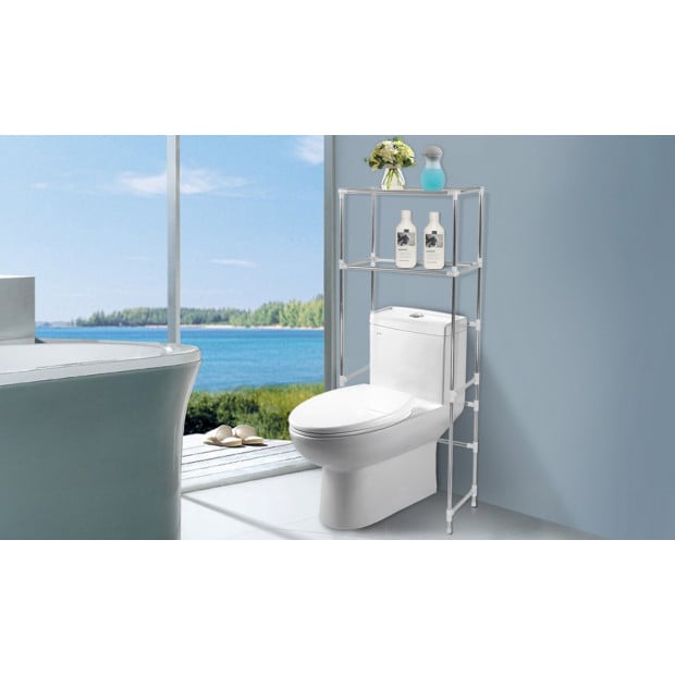 2 Tier Over Toilet Bathroom Storage Rack