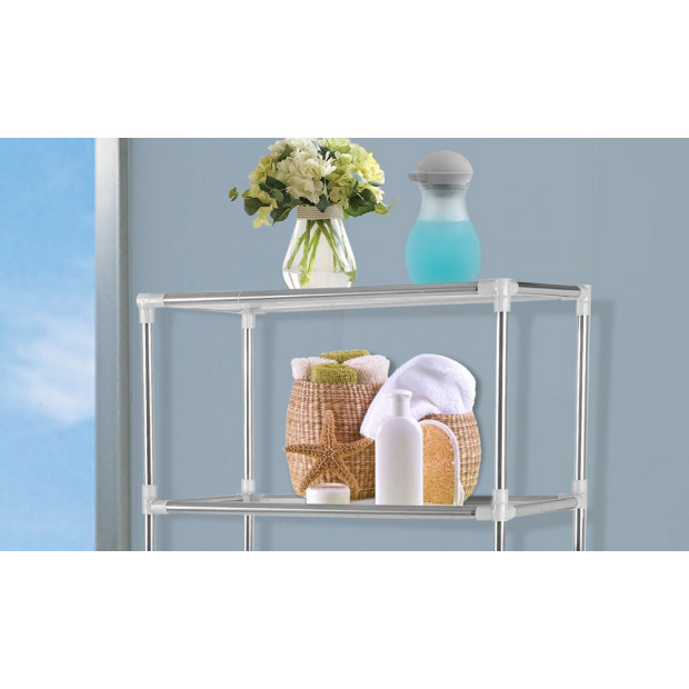 2 Tier Over Toilet Bathroom Storage Rack Image 2