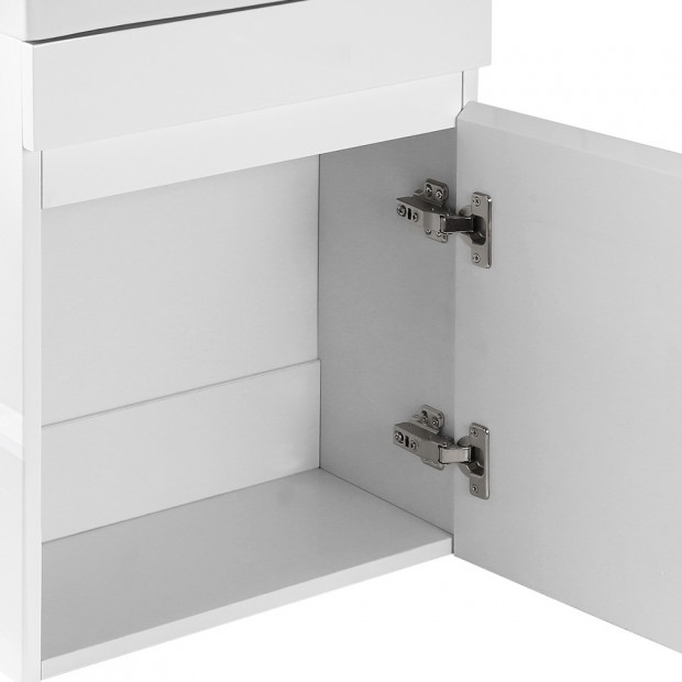 Bathroom Vanity Ceramic Basin Sink Cabinet Wall Hung White Image 4
