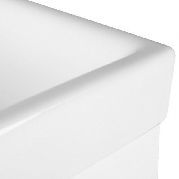 Bathroom Vanity Ceramic Basin Sink Cabinet Wall Hung White Image 6