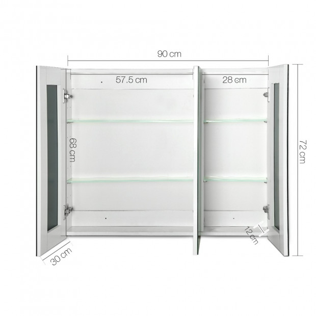 900 x 720mm Bathroom Vanity Mirror With Cabinet Image 2