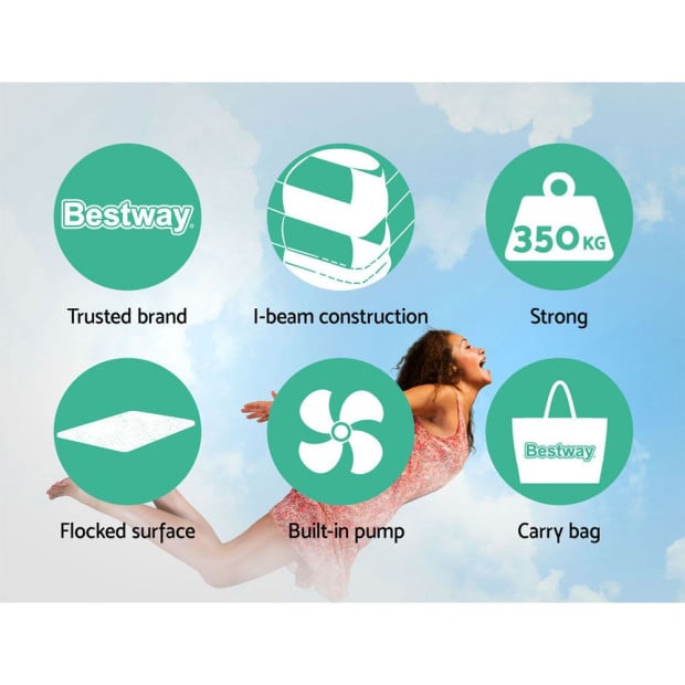 Air Bed Queen Size Mattress Camping Beds Inflatable Built-in Pump Image 5