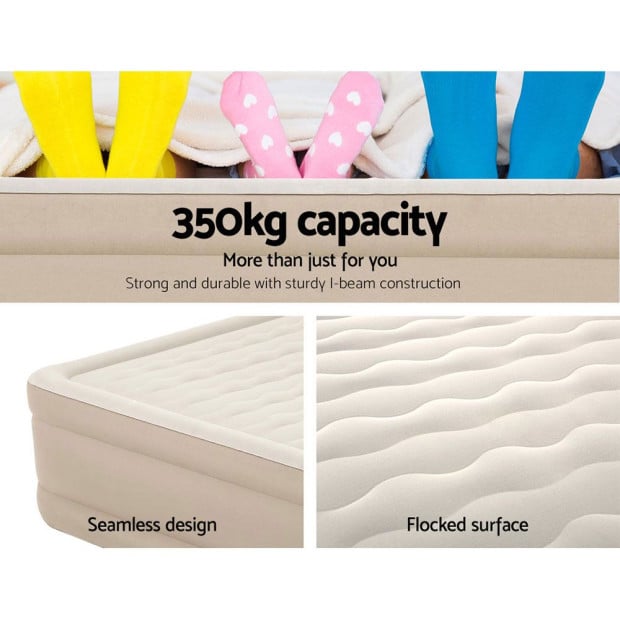 Air Bed Queen Size Mattress Camping Beds Inflatable Built-in Pump Image 6