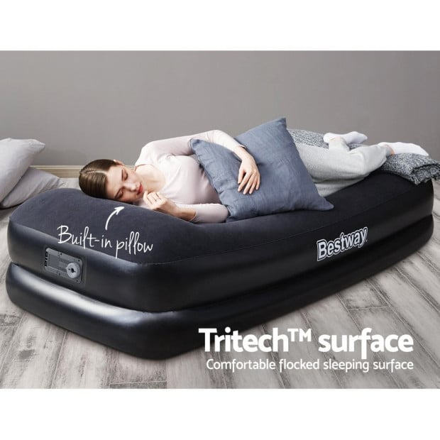 Air Mattress Bed Single Size Inflatable Camping Beds Built-in Pump Image 6