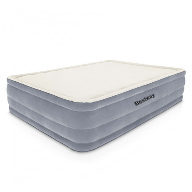 Queen Size Inflatable Air Mattress - Grey & Beige