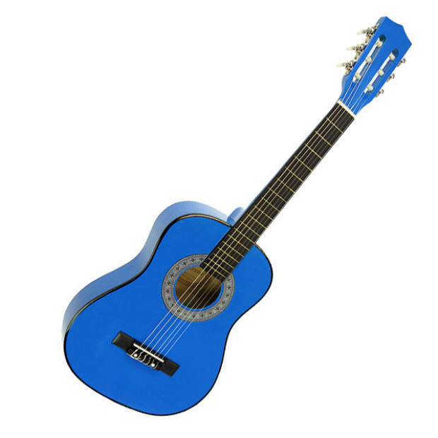 Childrens no-cut acoustic guitar - Blue Image 6