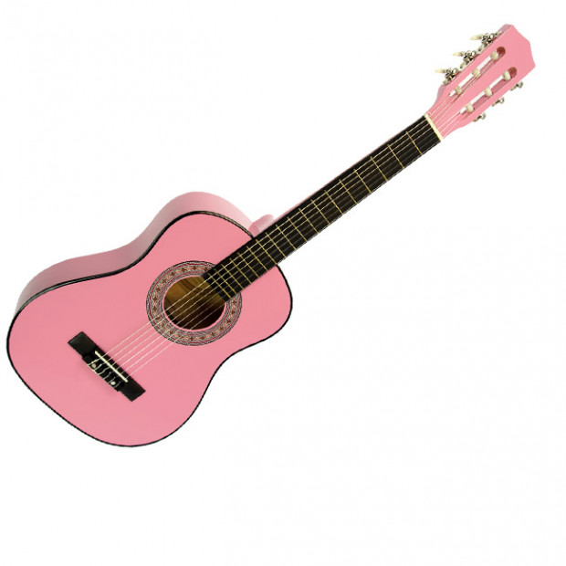 Childrens no-cut acoustic guitar - Pink Image 6