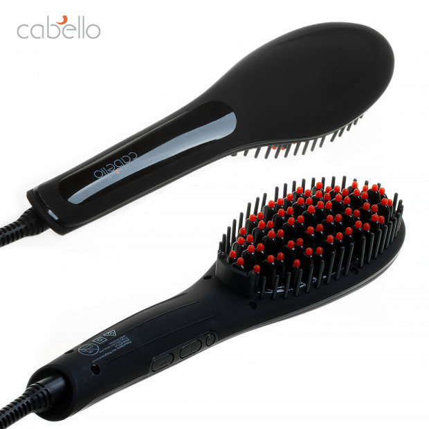 Cabello Glow Hot Straightening Brush - Black