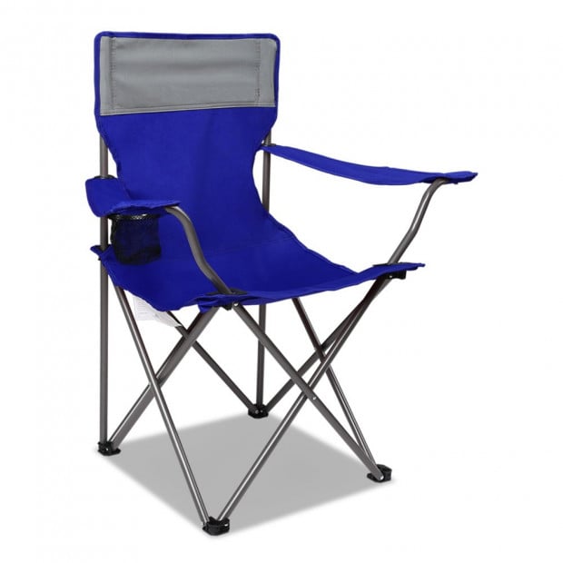 Set of 2 Portable Folding Camping Arm Chair - Blue